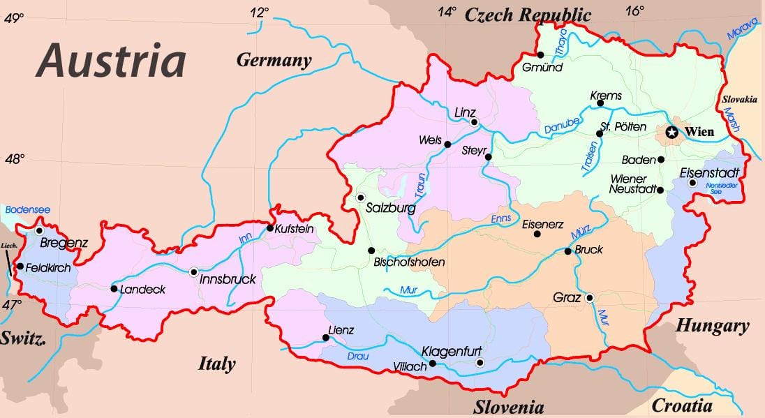 kaart van eisenstadt oostenryk