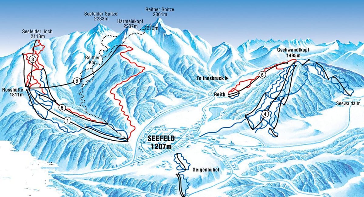 kaart van seefeld oostenryk
