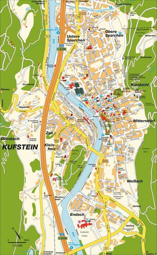 kaart van kufstein oostenryk