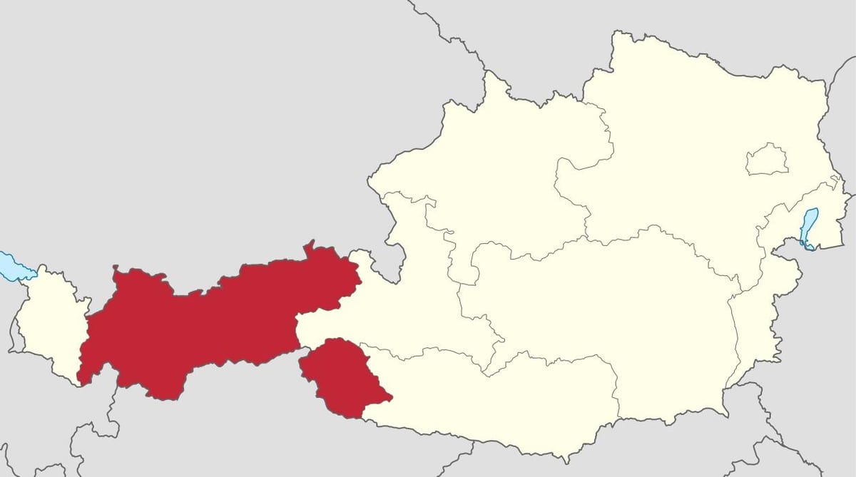 tirol in oostenryk kaart