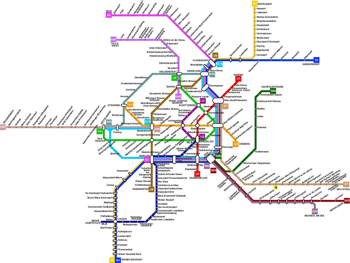 oostenryk metro kaart