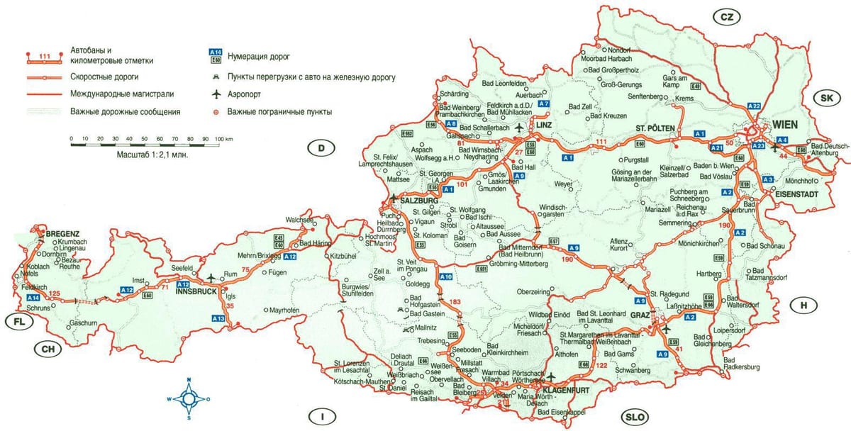 gedetailleerde kaart van oostenryk