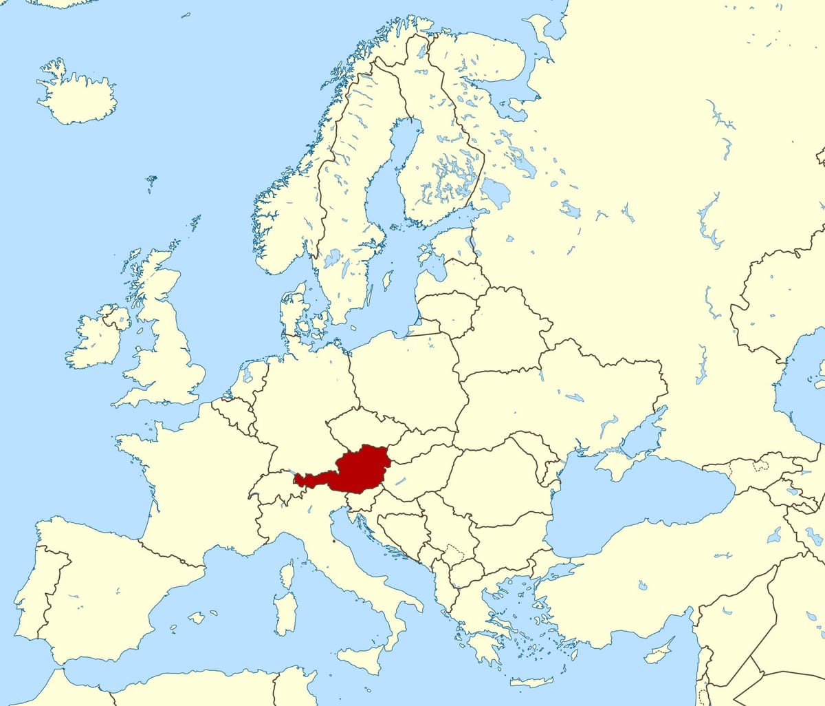 wêreld kaart wat oostenryk