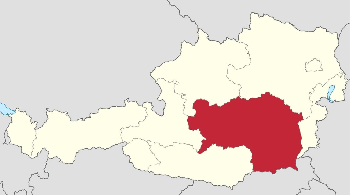 kaart van oostenryk, steiermark