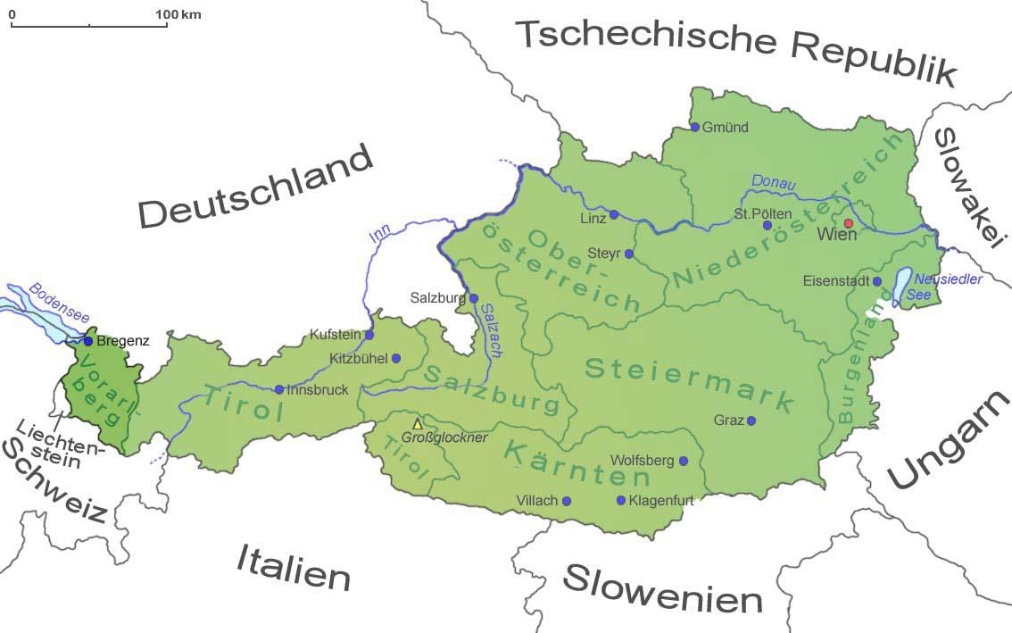 kaart van vorarlberg oostenryk