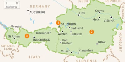 Kaart van bregenz, oostenryk