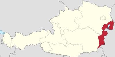 Kaart van oostenryk, burgenland
