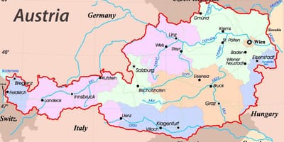 Kaart van eisenstadt oostenryk