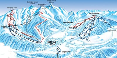 Kaart van seefeld oostenryk