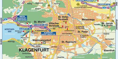 Kaart van klagenfurt, oostenryk