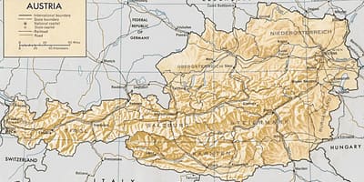 Oostenryk geografiese kaart