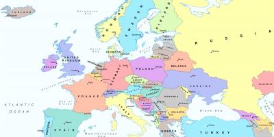 Kaart van europa wat oostenryk