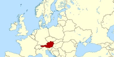 Wêreld kaart wat oostenryk