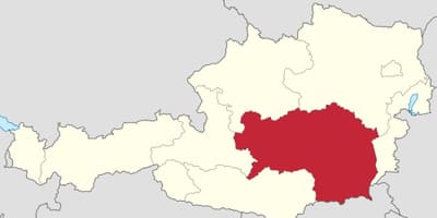 Kaart van oostenryk, steiermark 