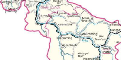 Kaart van steyr oostenryk 