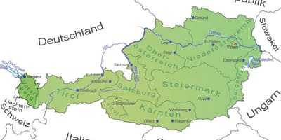 Kaart van vorarlberg oostenryk